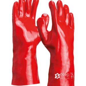 PVC dipped gauntlet, lenght 35 cm, chemical resistant CAT III
